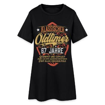 67. Geburtstag Oldtimer - Frauen T-Shirt-Kleid - Schwarz - Vorne