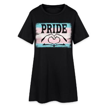 Transgender Pride - Frauen T-Shirt-Kleid - Schwarz - Vorne