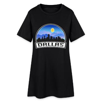 Dallas Texas États-Unis Skyline Vintage Sunset Travel Sou - Robe T-shirt Femme - noir - Devant