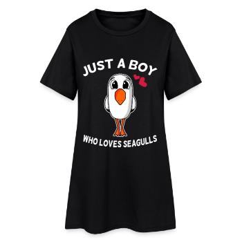 La mouette - Robe T-shirt Femme - noir - Devant