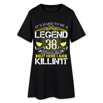 38. Geburtstag Legende - Frauen T-Shirt-Kleid - Schwarz - Vorne