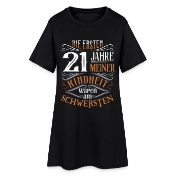 21. Geburtstag Kindheit Lustig - Frauen T-Shirt-Kleid - Schwarz - Vorne