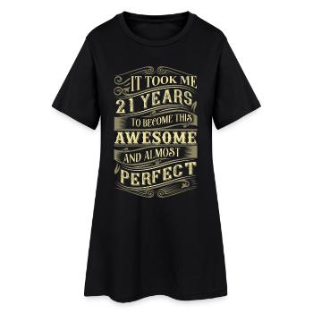 21e anniversaire - Robe T-shirt Femme - noir - Devant