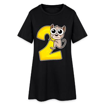 2 ans - Tarsier - Koboldmaki - 2e anniversaire - Robe T-shirt Femme - noir - Devant
