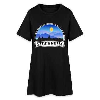 Stockholm Suède Skyline Vintage Sunset Travel Sou - Robe T-shirt Femme - noir - Devant