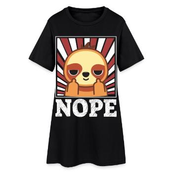 Nope - paresseux avec un majeur - Robe T-shirt Femme - noir - Devant