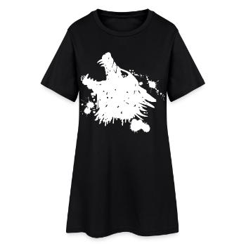 Howling white wolf - Women’s T-Shirt Dress - black - Front