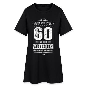 Mit 60 So Gut Auszusehen 60. Geburtstag Geschenk - Frauen T-Shirt-Kleid - Schwarz - Vorne