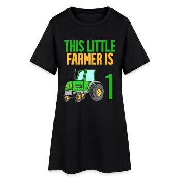 Traktor 1 Jahre Junge 1. Geburtstag Sohn - Frauen T-Shirt-Kleid - Schwarz - Vorne