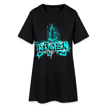 Phare de graffiti de Rügen - Robe T-shirt Femme - noir - Devant