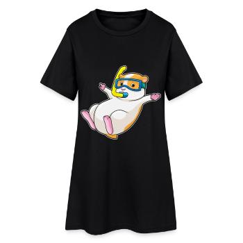 Hamster Taucher Schnorchel Tauchen - Frauen T-Shirt-Kleid - Schwarz - Vorne