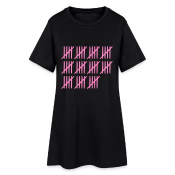 55 ans liste-traits 55 ans - Robe T-shirt Femme - noir - Devant