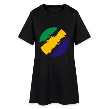Brasilien Farben Flagge Fahne - Frauen T-Shirt-Kleid - Schwarz - Vorne