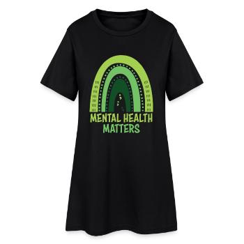 Mental Health Matters Green Rainbow - Women’s T-Shirt Dress - black - Front