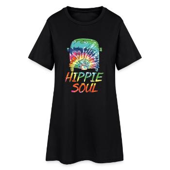 Colorful Hippy Van Peace Symbol Hippie - Women’s T-Shirt Dress - black - Front