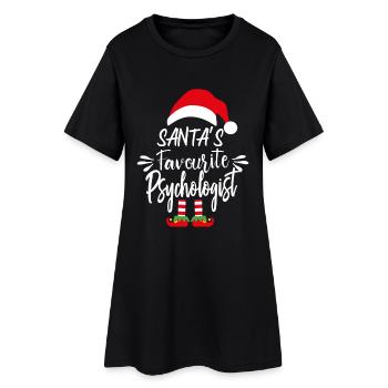 Le psychologue préféré du Père Noël - Robe T-shirt Femme - noir - Devant