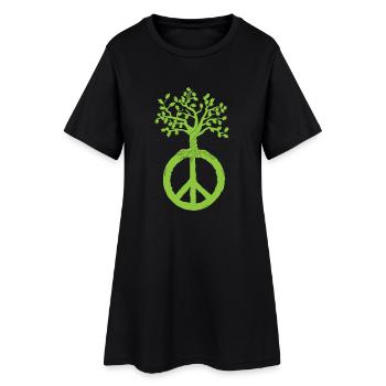 Hippie Paix Signe Inclusion Paix - Robe T-shirt Femme - noir - Devant