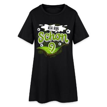 9. Geburtstag Fußball - Frauen T-Shirt-Kleid - Schwarz - Vorne