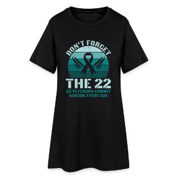 Ne pas oublier 22 vétérans Ptsd Sensibilisation - Robe T-shirt Femme - noir - Devant