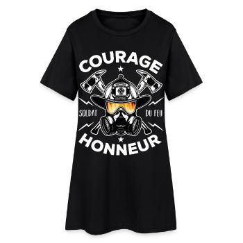 Soldat du feu Courage Honneur Cadeau Pompier - Robe T-shirt Femme - noir - Devant