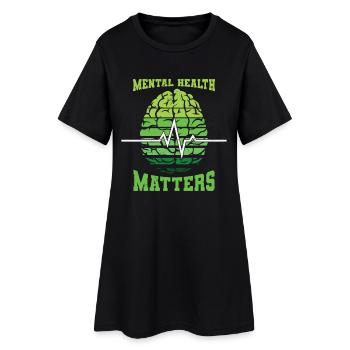 La santé mentale compte cerveau vert - Robe T-shirt Femme - noir - Devant