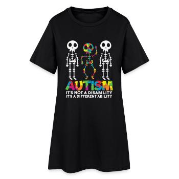 L’autisme n’est pas un squelette de handicap - Robe T-shirt Femme - noir - Devant