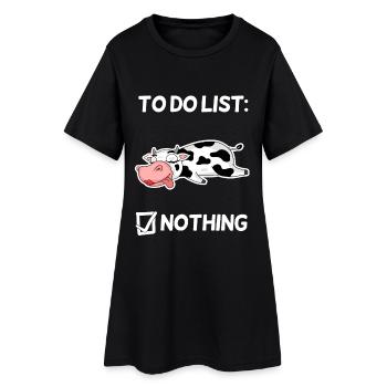 Vache Détendez-vous Paresseux Drôle - Robe T-shirt Femme - noir - Devant