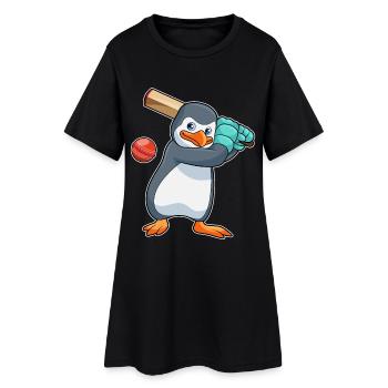 Penguin Cricket Cricket Bat - Women’s T-Shirt Dress - black - Front