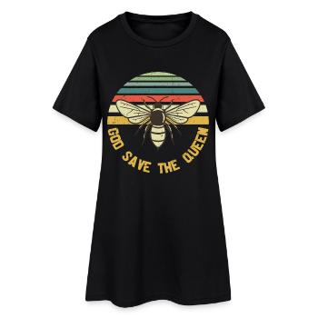 Gott rette die Hummelkönigin Honigbiene - Frauen T-Shirt-Kleid - Schwarz - Vorne