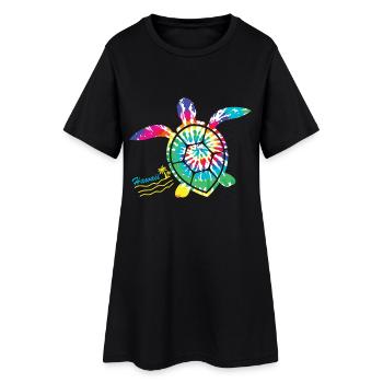Hawaii Tie Dye Tortue de mer Turtle Lovers - Robe T-shirt Femme - noir - Devant