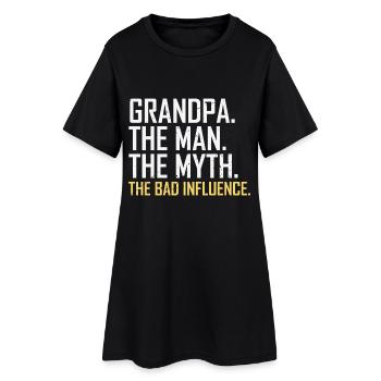 Grand-père Homme Mythe La Mauvaise Influence - Robe T-shirt Femme - noir - Devant