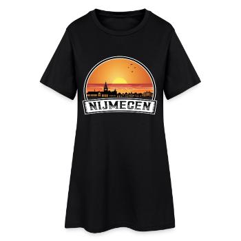 Nimègue Pays-Bas Skyline Vintage Sunset Travel - Robe T-shirt Femme - noir - Devant