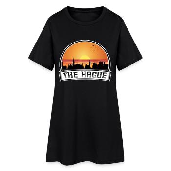 La Haye Pays-Bas Skyline Vintage Sunset Trave - Robe T-shirt Femme - noir - Devant