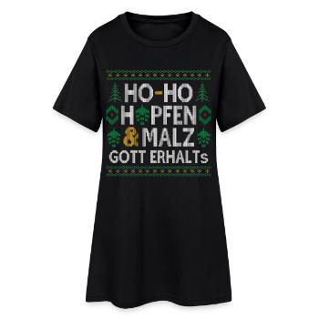 HO-HO HOPFEN UND MALZ GOTT ERHALTS WEIHNACHTSPULLI - Frauen T-Shirt-Kleid - Schwarz - Vorne