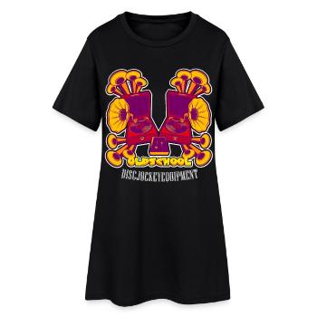 DJ - Frauen T-Shirt-Kleid - Schwarz - Vorne
