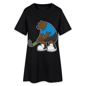 Hockey sur gazon Bear Stick - Robe T-shirt Femme - noir - Devant