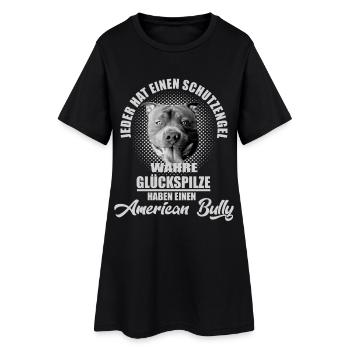 American Bully Schutzengel - Frauen T-Shirt-Kleid - Schwarz - Vorne