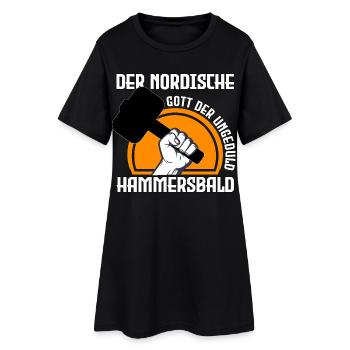 Nordischer Gott der Ungeduld - Frauen T-Shirt-Kleid - Schwarz - Vorne