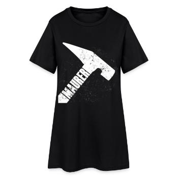 Grunge Hammer Muster Zerklüftet - Frauen T-Shirt-Kleid - Schwarz - Vorne