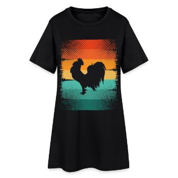 Hahn - Frauen T-Shirt-Kleid - Schwarz - Vorne