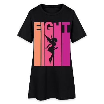 8e anniversaire fille fée - Robe T-shirt Femme - noir - Devant