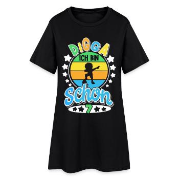 Digga Ich Bin Schon 7 Fußball Dabbing - Frauen T-Shirt-Kleid - Schwarz - Vorne