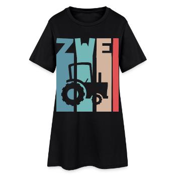 2. Jahre Kinder Traktor - Frauen T-Shirt-Kleid - Schwarz - Vorne