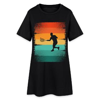 Tennis - Frauen T-Shirt-Kleid - Schwarz - Vorne