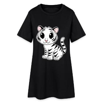 Tigre blanc - Robe T-shirt Femme - noir - Devant