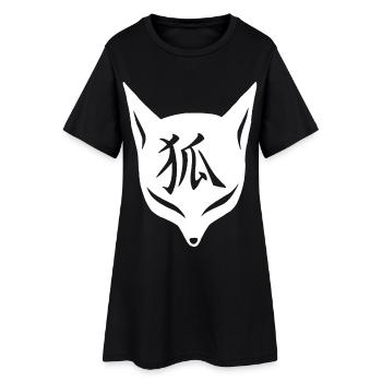 Fox manga white - Women’s T-Shirt Dress - black - Front
