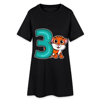 3 years old - 3rd birthday - children's birthday - Women’s T-Shirt Dress - black - Front