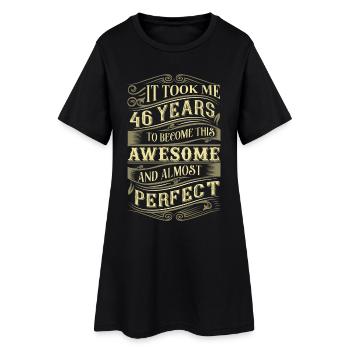 46. Geburtstag - Frauen T-Shirt-Kleid - Schwarz - Vorne
