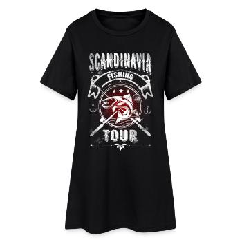 Scandinavie Pêche Scandinavia Fishing Tour - Robe T-shirt Femme - noir - Devant