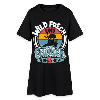 Ninja 5. Jahre Geburtstag Kinder - Frauen T-Shirt-Kleid - Schwarz - Vorne